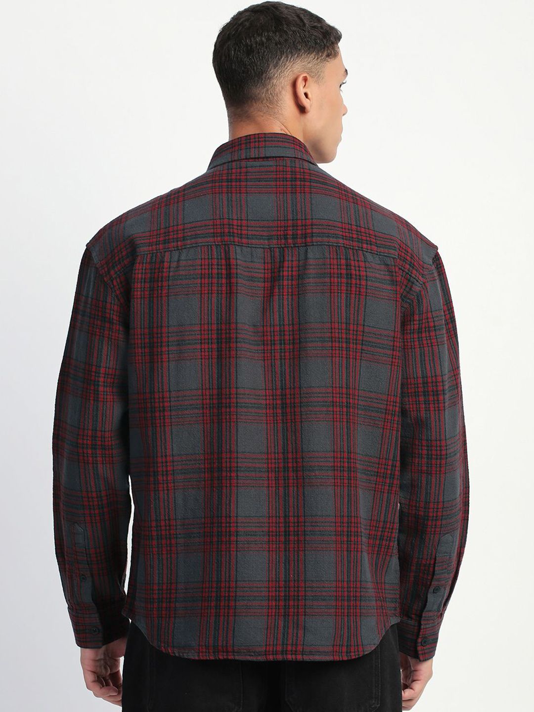 THE BEAR HOUSE Men Tartan Checks Opaque Cotton Relaxed Fit Casual Shirt