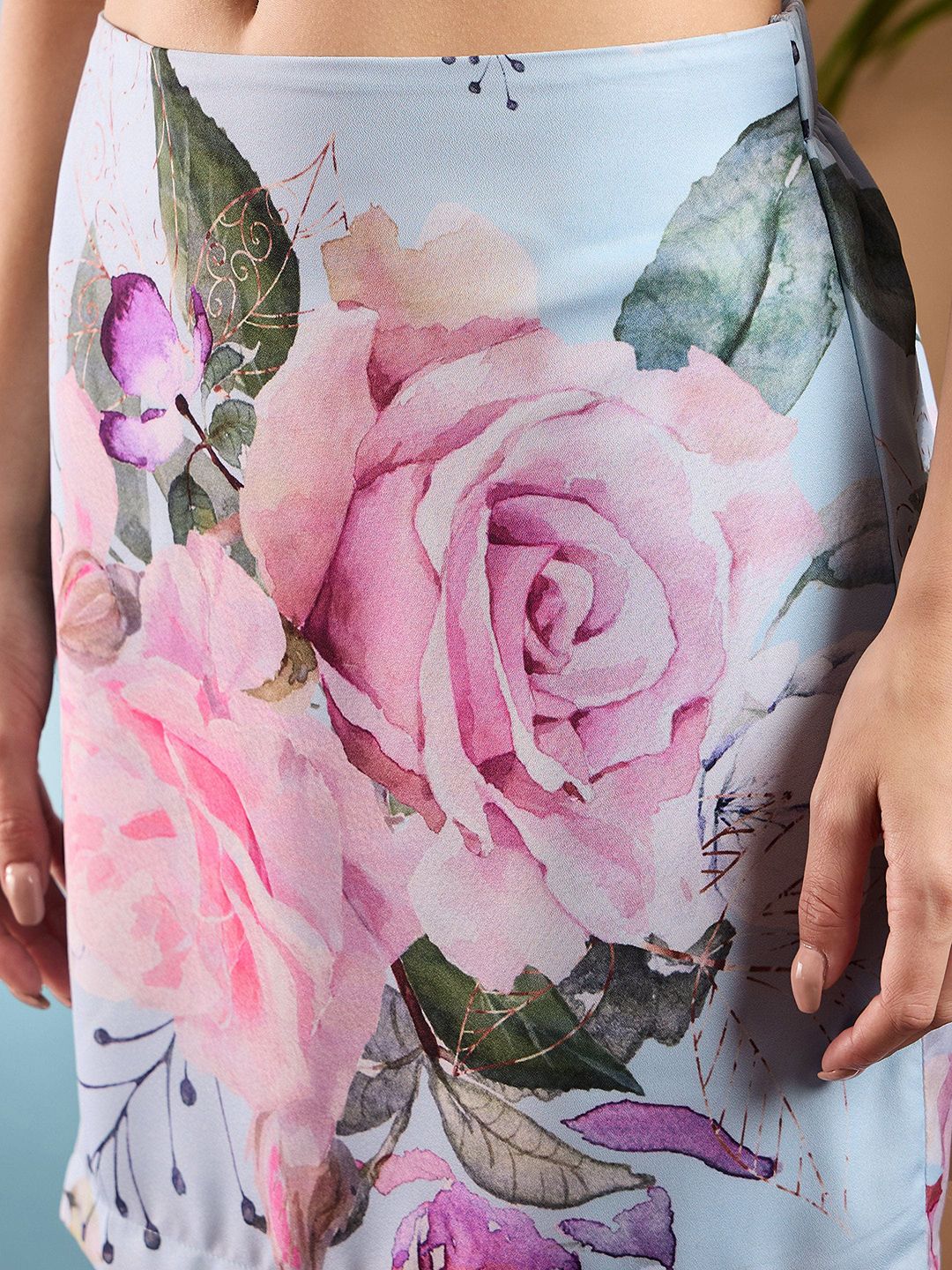 SASSAFRAS Blue Floral Printed Shirt & Trousers
