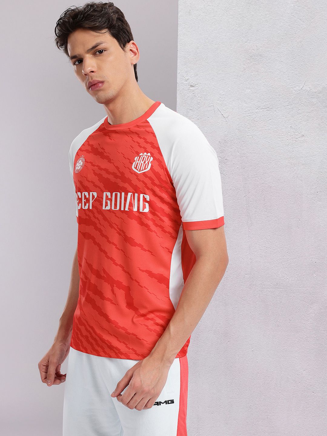 HRX by Hrithik Roshan Brand Logo Printed Football T-shirt