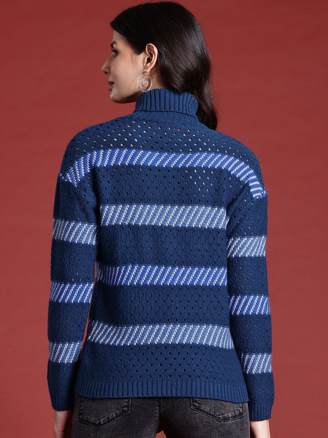 all about you Turtle Neck Striped Sweater