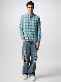 THE BEAR HOUSE Men Slim Fit Tartan Checked Casual Shirt