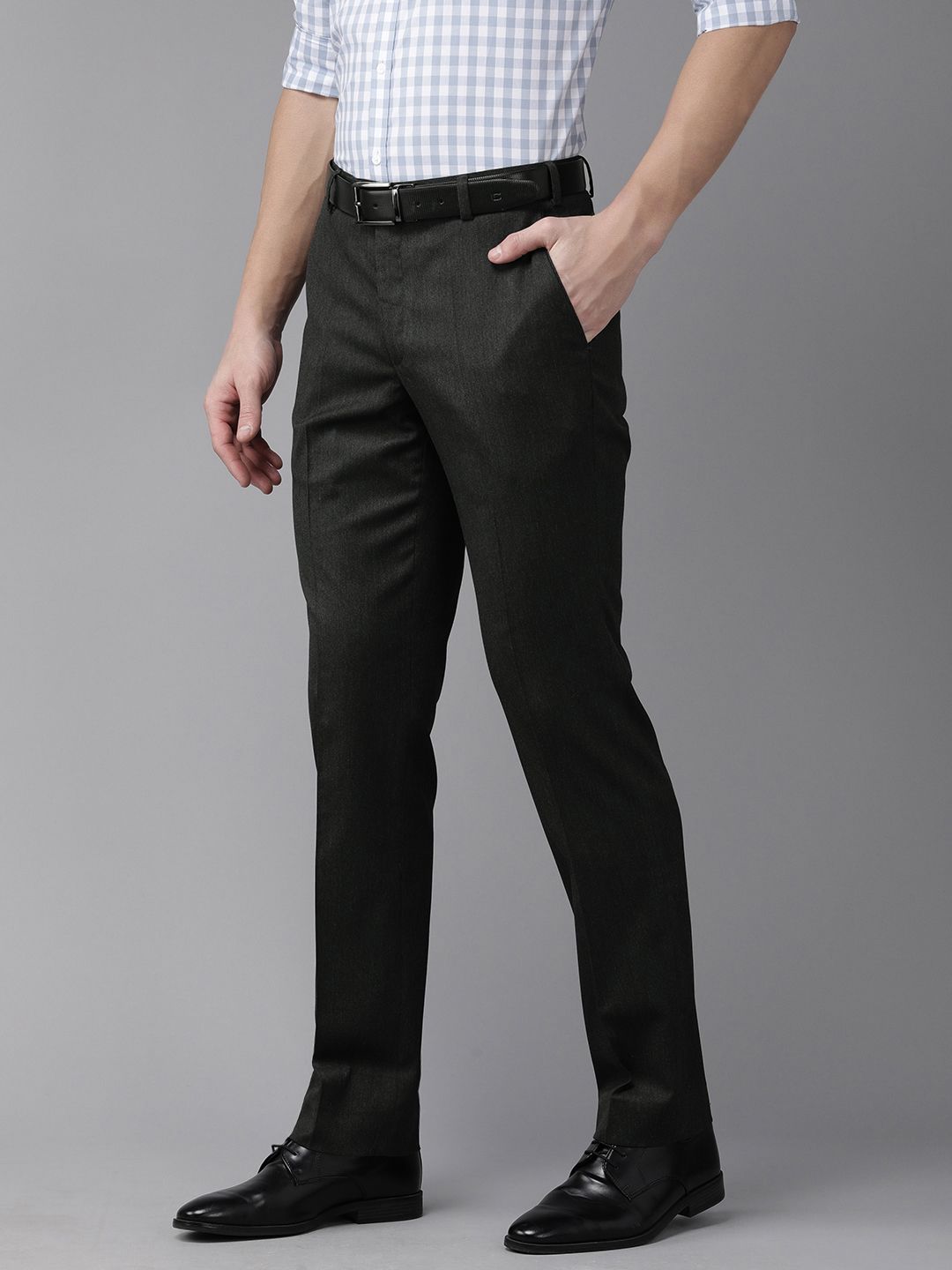 Park Avenue Men Charcoal Smart Trousers