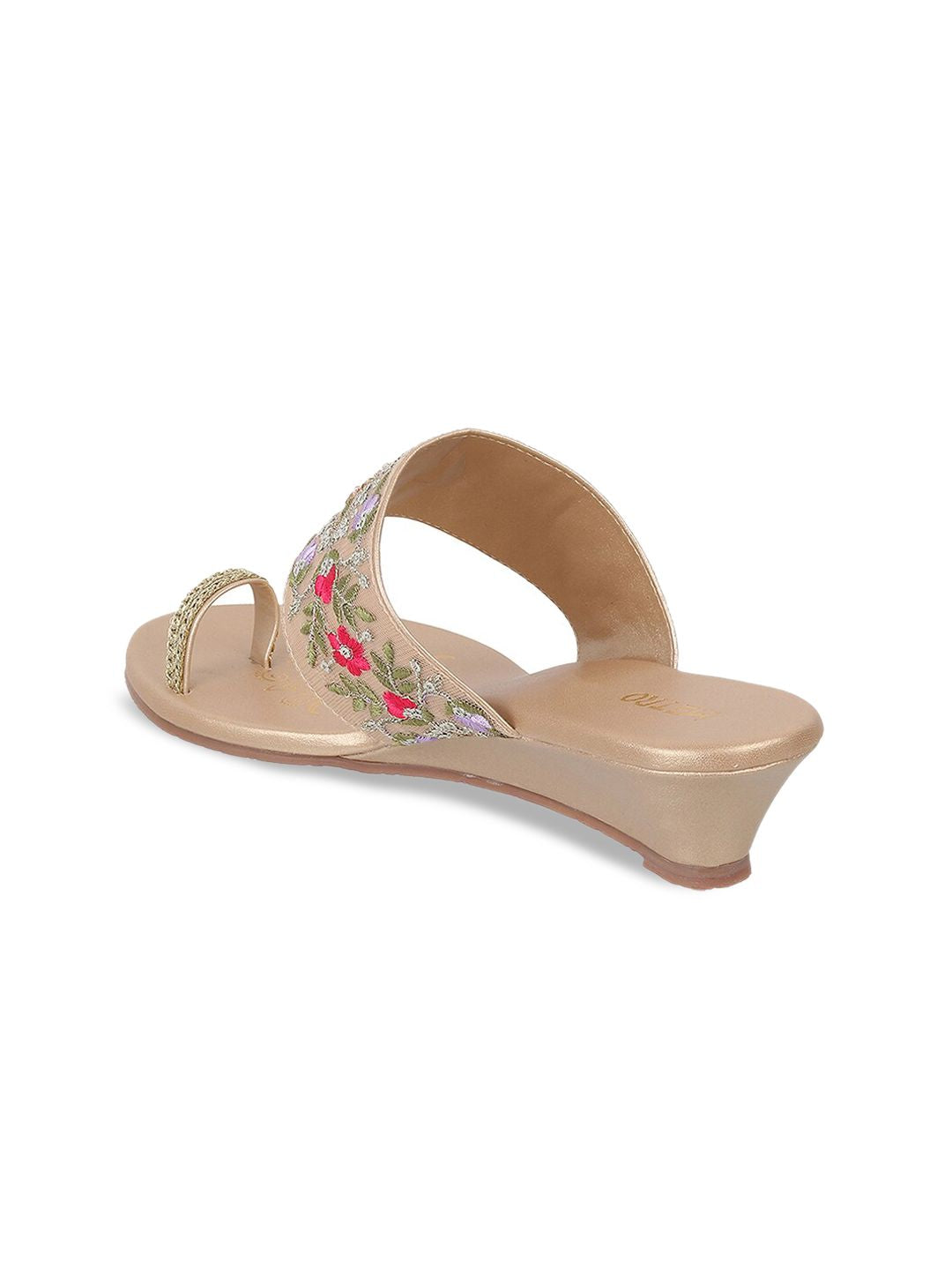 Metro Ethnic Embellished One Toe Wedges