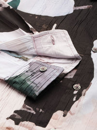 The Indian Garage Co Slim Fit Graphic Printed Crushed Casual Shirt