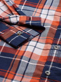 The Indian Garage Co Men Navy Blue Classic Checked Casual Shirt
