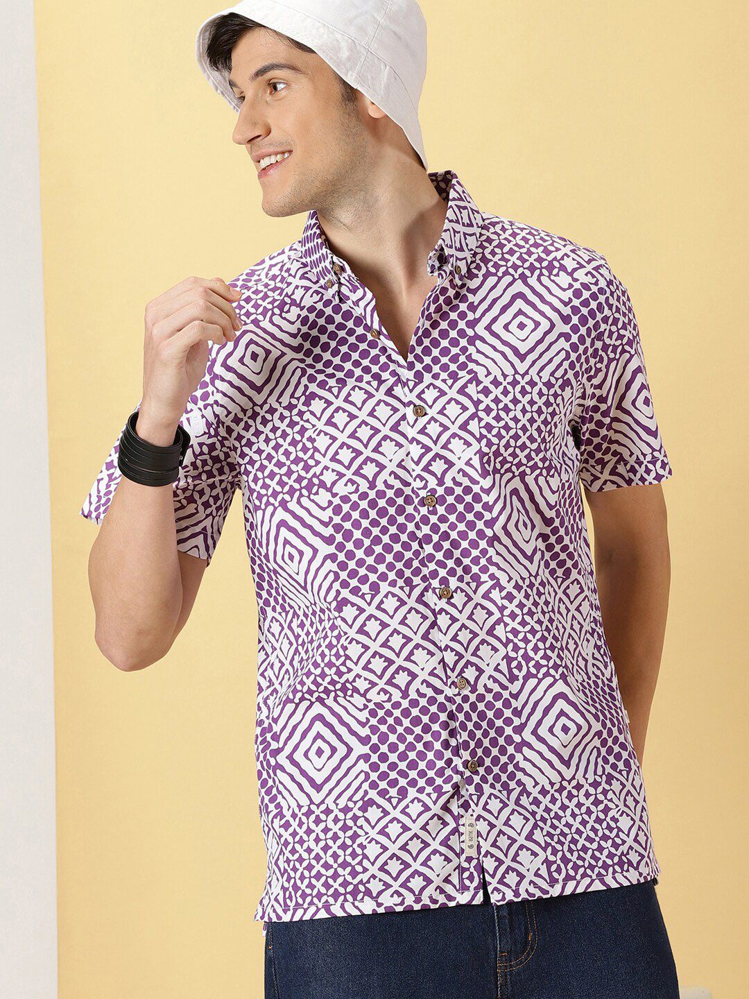 Thomas Scott Smart Opaque Printed Cotton Casual Shirt