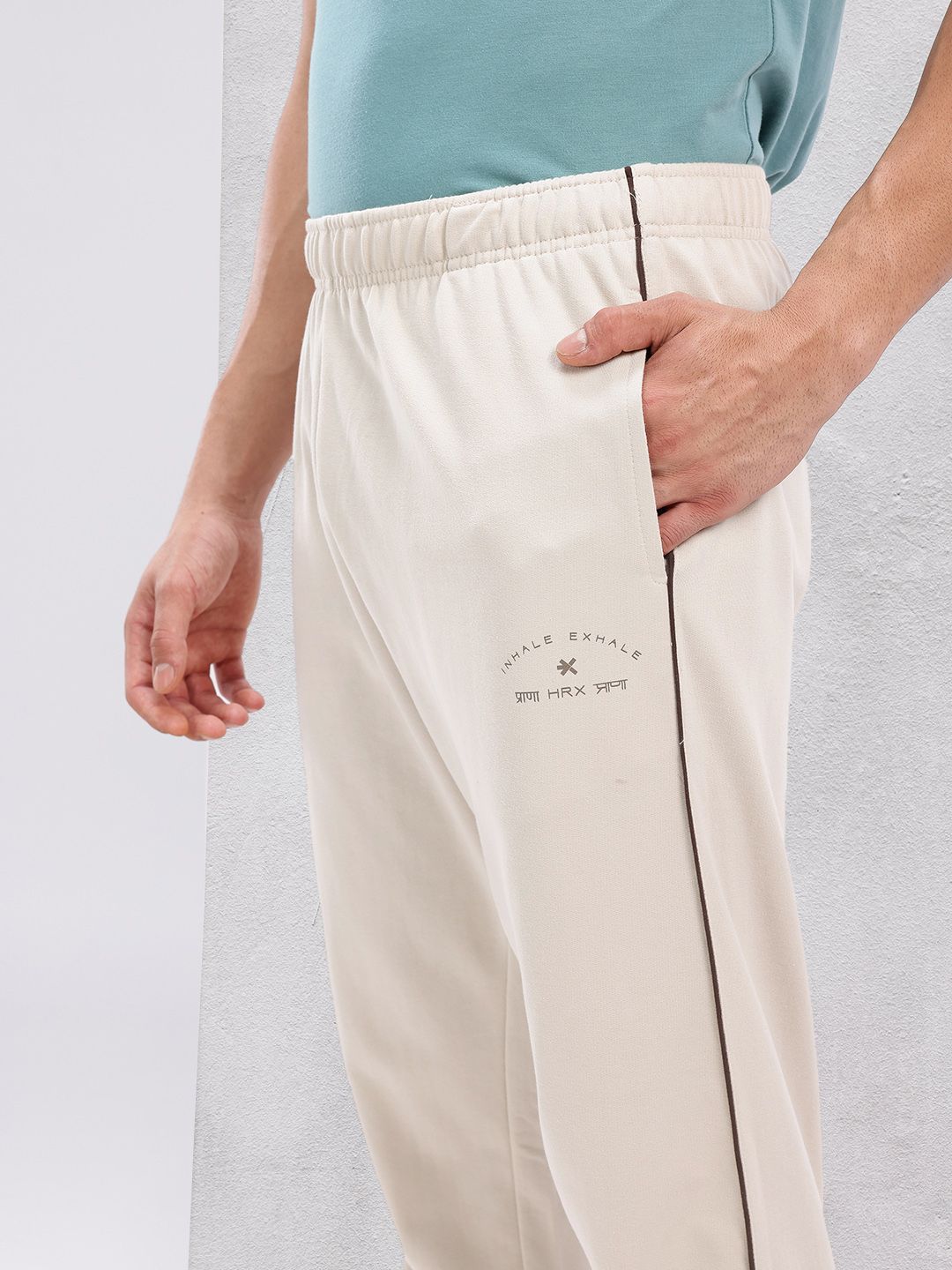 HRX by Hrithik Roshan Men Mid-Rise Yoga Track Pants with Contrast Piping