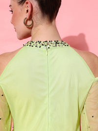 STREET 9 Women Attractive Lime Green Embellished Dress
