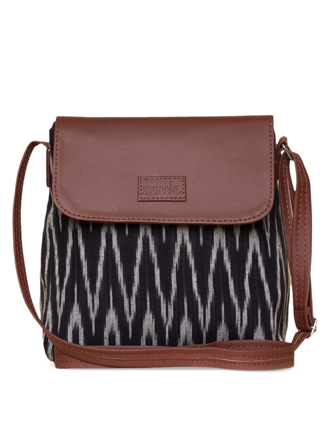 ZOUK Geometric Printed Structured Sling Bag