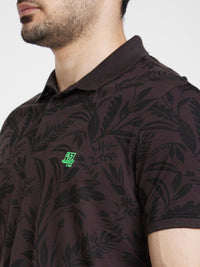 SPYKAR Floral Printed Polo Collar Slim Fit T-shirt
