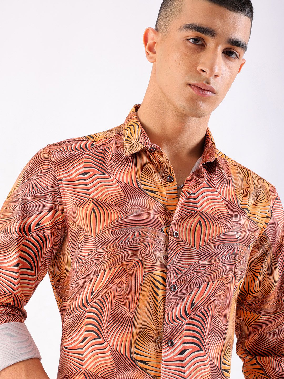 The Indian Garage Co Slim Fit Printed Opaque Casual Shirt