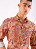 The Indian Garage Co Slim Fit Printed Opaque Casual Shirt