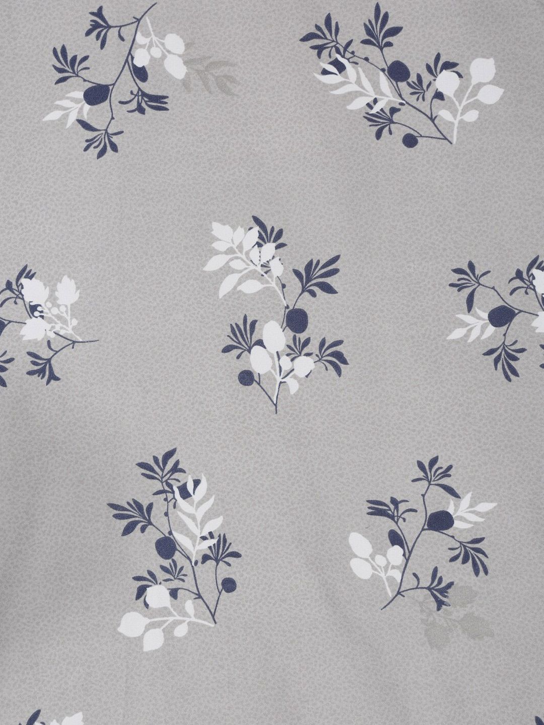 KLOTTHE Grey Floral Polycotton 300 TC Single Fine Bedsheet with a Pillow Cover-87 x 59 inches