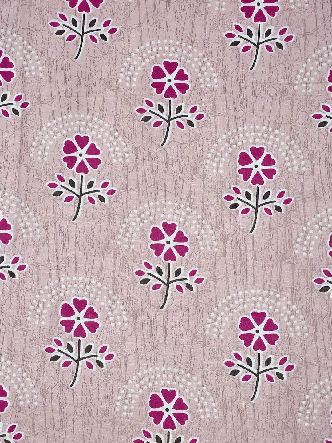 Myntra Elegant Homes Pink Floral 400 TC Cadar Tempat Tidur Single dengan 1 Sarung Bantal