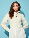 STREET 9 Ribbed Acrylic Crop Pullover
