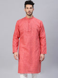 SOJANYA Lelaki Merah Solid Kurta Lurus