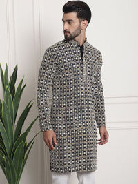 SOJANYA Ethnic Motifs Embroidered Thread Work Cotton Straight Kurta