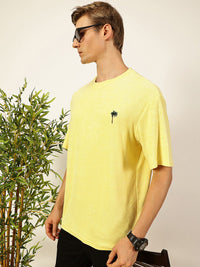 Thomas Scott Men's Solid Round Neck Oversized Casual T-shirt