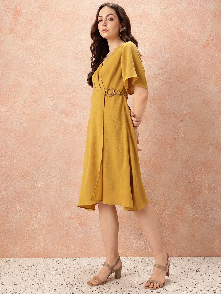all about you V-Neck Pleated Wrap Dress