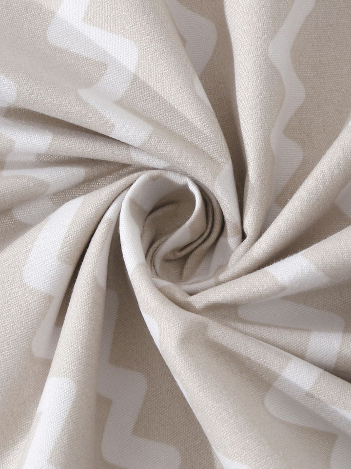 KLOTTHE Beige Chevron Cotton 300 TC Dilengkapi Cadar Bujang Halus dengan Sarung Bantal-87 x 59 inci