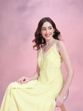 DressBerry Front Slit Shoulder Straps Maxi Dress