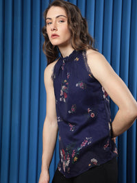 RAREISM Floral Print Halter Neck Top