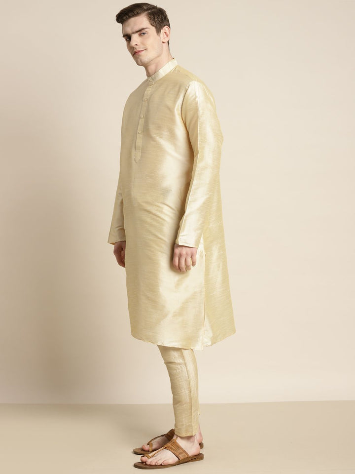 SOJANYA Men Gold-Toned Ethnic Motifs Kurta with Churidar