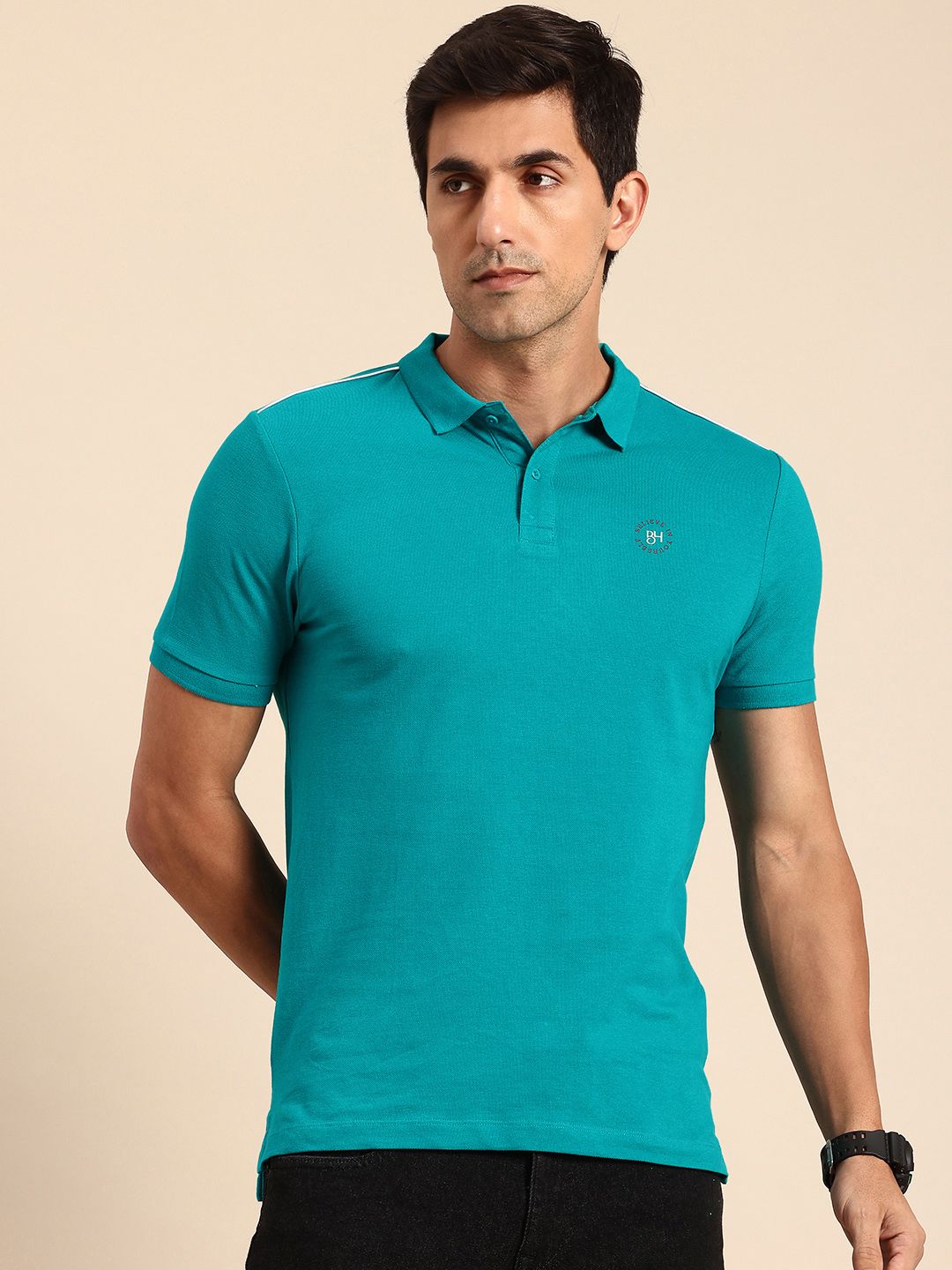 Menjadi t-shirt kapas polo manusia polo manusia