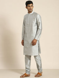 SOJANYA Kurta Rekaan Tenunan Lelaki dengan Churidar dengan Jaket Nehru