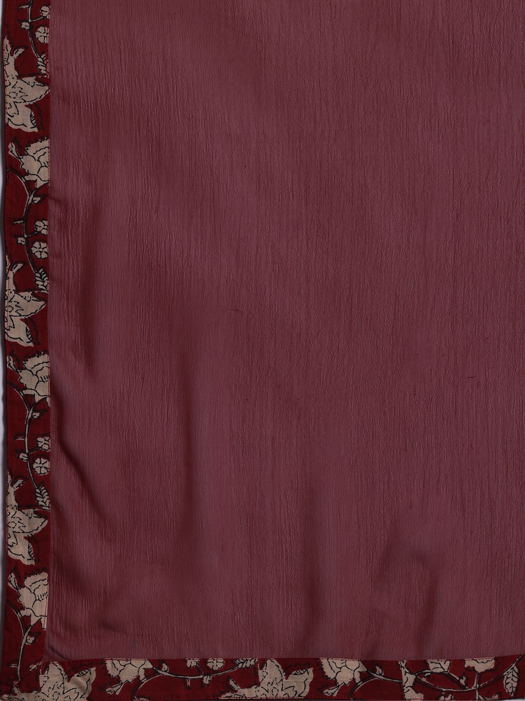 Libas Womens Maroon Printed Cotton Anarkali Kurta With Trousers & Dupatta