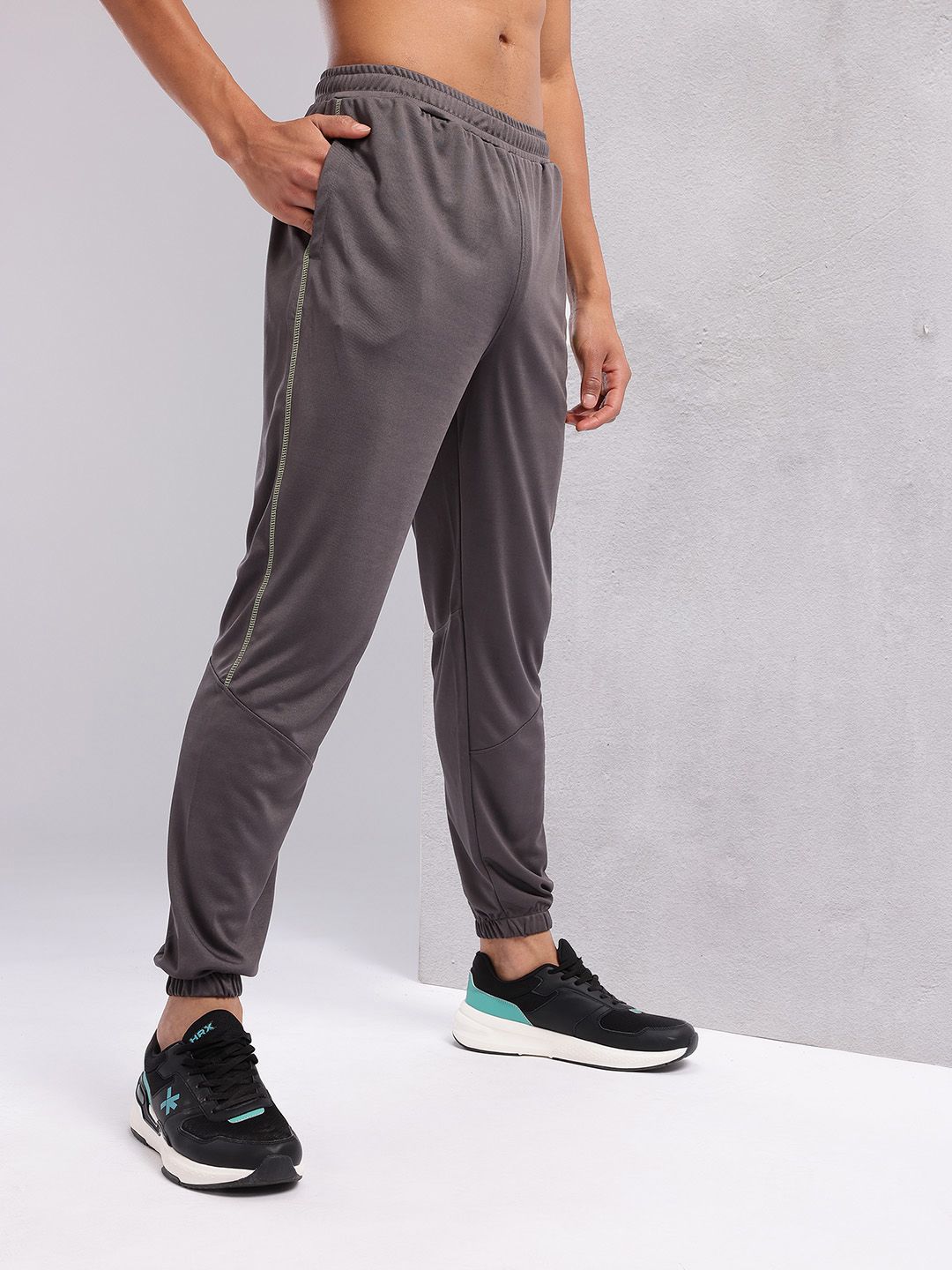 HRX by Hrithik Roshan Men  Brand Logo Detail Mid-Rise Rapid-Dry Training Joggers