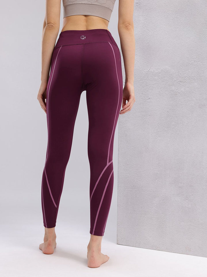 HRX by Hrithik Roshan Rapid-Dry Women Striped Yoga Tights