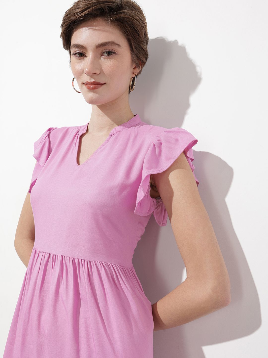 DressBerry Summer Romance Fit-N-Flare Flutter Sleeves Dress