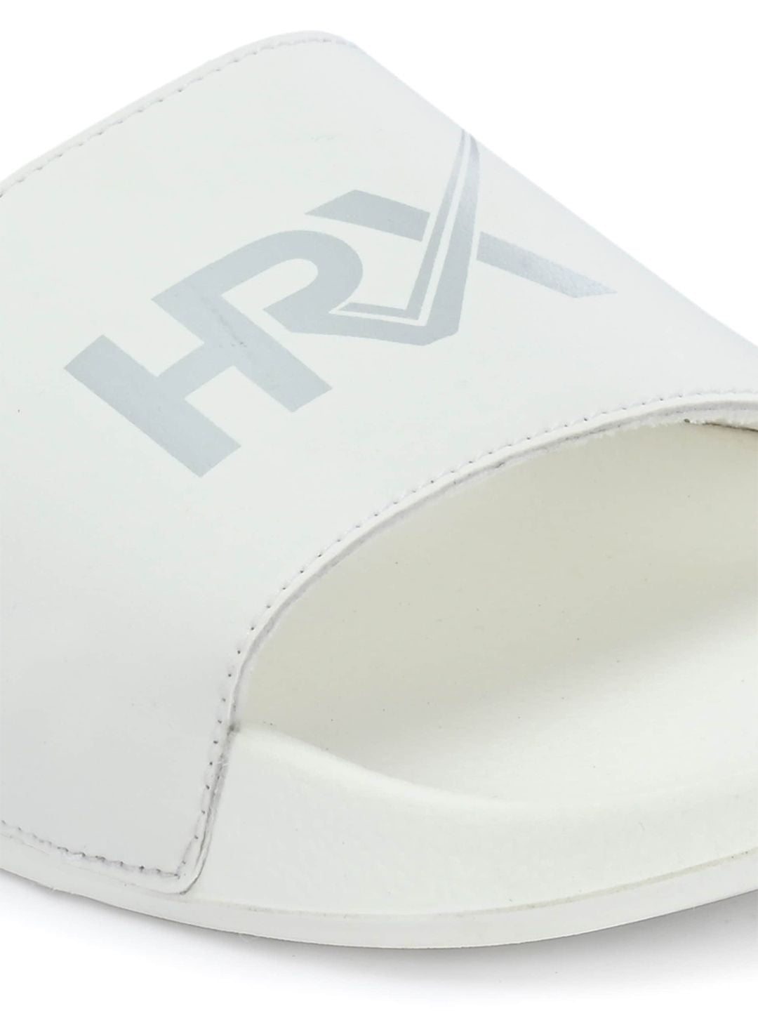 HRX by Hrithik Roshan Men White & Grey Brand Logo Printed Sliders