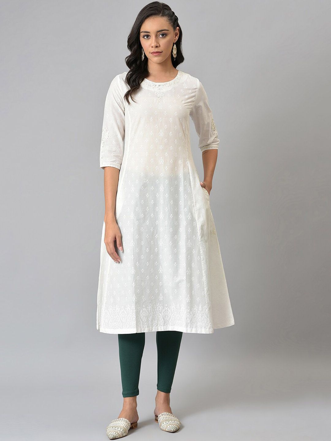 W A-Line Cotton Kurta