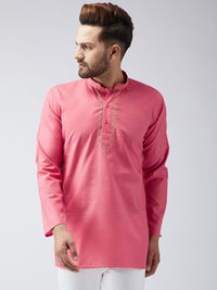 SOJANYA Men Pink Solid Kurta Lurus