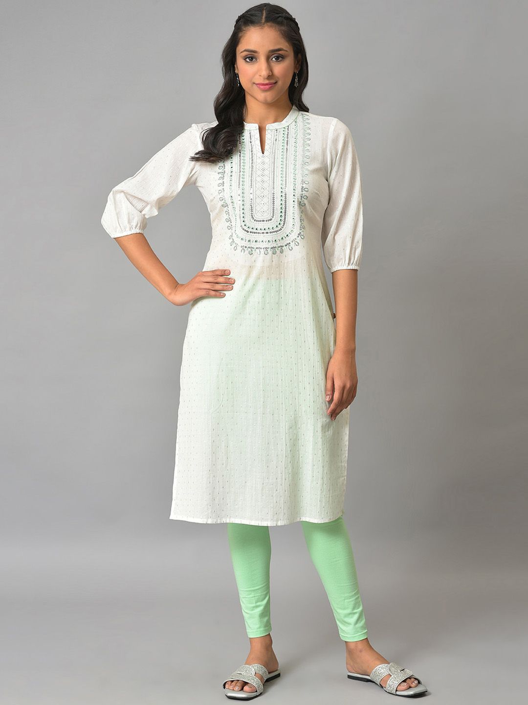 AURELIA Ethnic Motifs Yoke Design Sequence Kurta