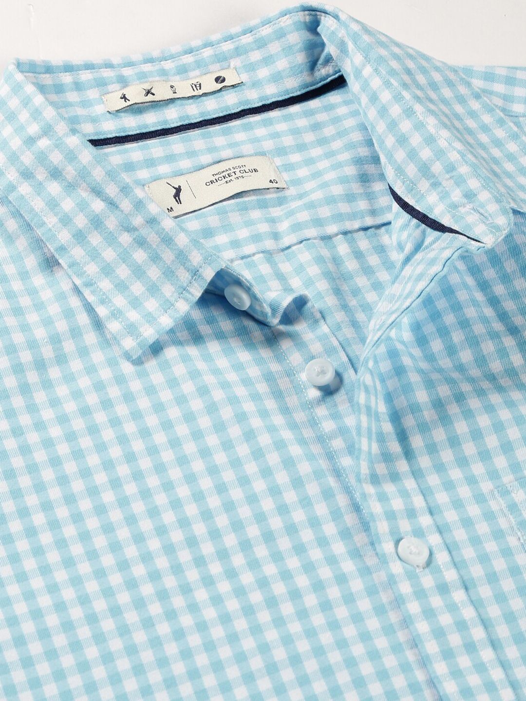 Thomas Scott Classic Slim Fit Checked Pure Cotton Casual Shirt