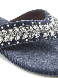 Metro Ethnic Embellished Open Toe Heels