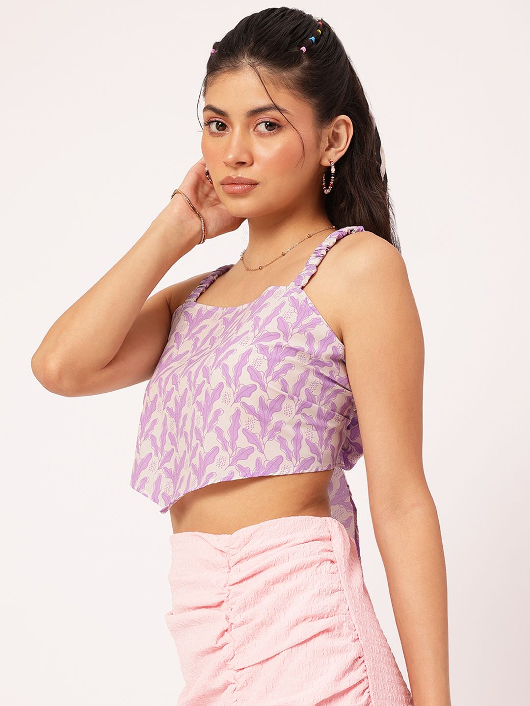 DressBerry Feminine Fusion Bow Strappy Crop Top