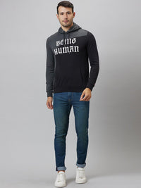 Being Human Typography Printed Hooded Long Sleeve Pullover Sweatshirt