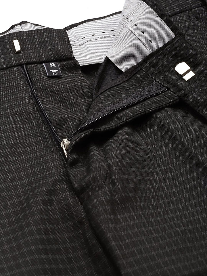Park Avenue Men Checked Super Slim Fit Formal Trousers