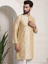 SOJANYA Floral Printed Mandarin Collar Long Sleeves Straight Kurta