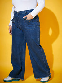 SASSAFRAS Curve Women Blue Comfort Straight Fit Clean Look Jeans