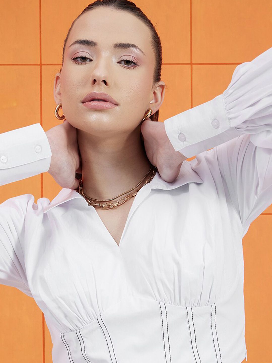 STREET 9 Long Sleeves Cotton Shirt Style Top