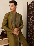 House of Pataudi Floral Embroidered Straight Jashn Kurta
