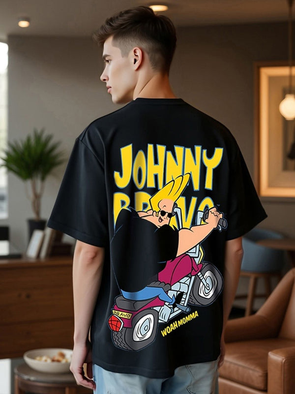 Barangan Rangkaian Kartun Rasmi Bewakoof Johnny Biker Bercetak T-shirt Bersaiz Besar
