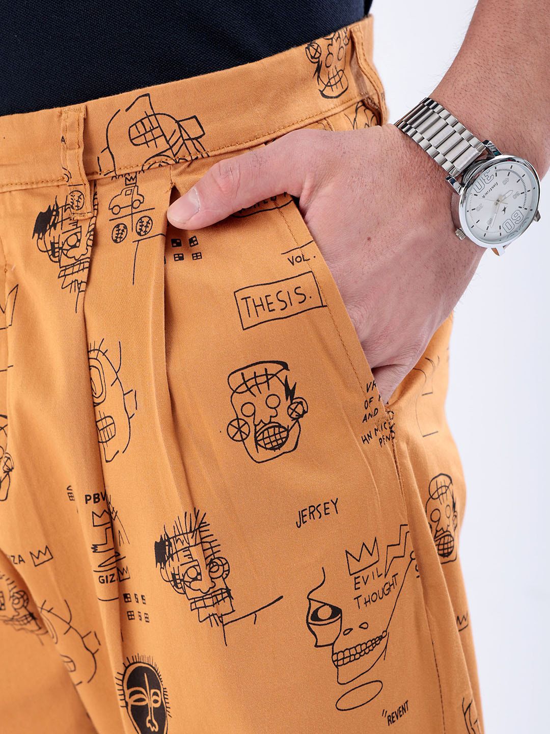 The Indian Garage Co Men Printed Mid Rise Cotton Loose Fit Trousers