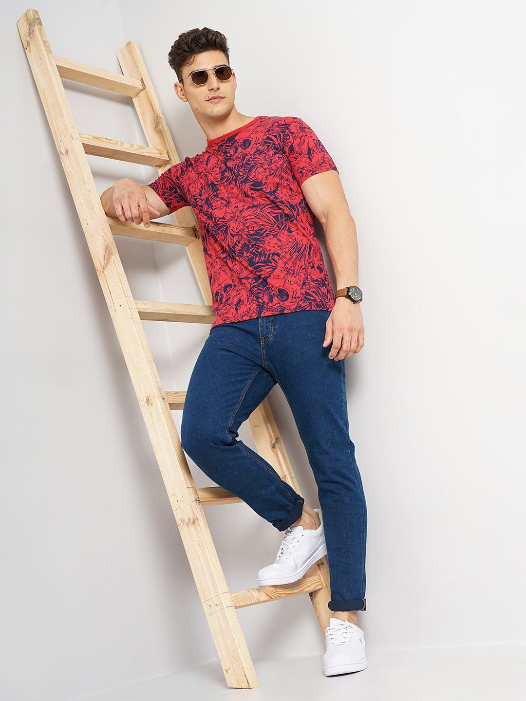 The Indian Garage Co Floral Printed Sports T-shirt