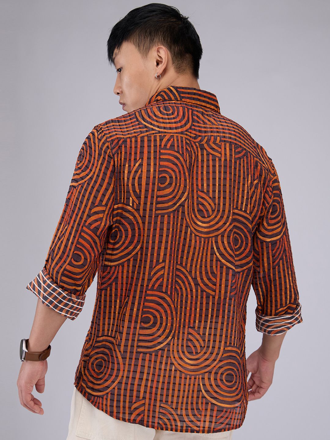 VASTRADO Men Classic Slim Fit Opaque Printed Casual Shirt